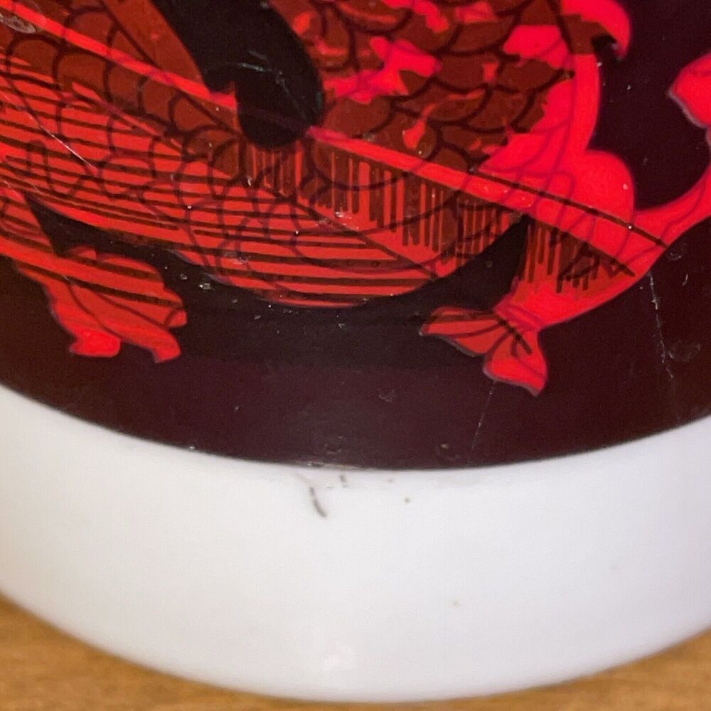 Red And Black Dragon Design On White Ceramic Coffee Mug Cup - Picture 7 of 11